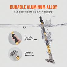 Drywall Flat Box Handle, 40"-64", Anodized Aluminum Flat Finishing Extension Handle, 5-Section Length Adjustable, Non-Slip Grip And 360° Painting For Plasterboard, Wallboard, Sheetrock