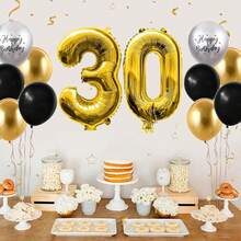 32吋數字30鋁膜氣球，慶祝30歲生日派對裝飾氣球 - 彩色 - 查看 5