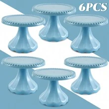 Juego de 3 piezas/6 piezas Soporte mini para cupcakes, portador de cupcakes de plástico, plato de servir para decoraciones de fiesta de boda, cumpleaños, decoraciones de fiesta rosa, soporte para pastel para decoraciones de Navidad, baby shower, boda, suministros para fiesta de boda, decoraciones de boda, accesorios de boda, soporte para tarta de boda