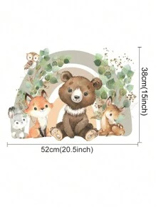 SURELIFE Waldtier-Thema Bär, Hirsch, Hase Wandaufkleber für Kinderzimmer, Babyzimmer Dekoration, Tapete, Wandtattoo, Vinyl-Aufkleber für Heimdekoration, Frühlingsdekoration zum Auffrischen Ihres Zuhauses, Rama Dekorations-Aufkleber, Geschenke zu Geburtstag und Abschluss