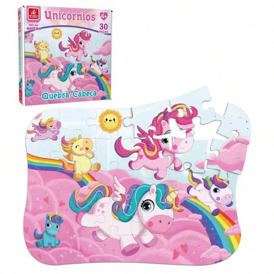 Unicorns Jigsaw Puzzle 30 Giant Wooden Pieces Children's Play +4 Years - Đỏ - Xem 1