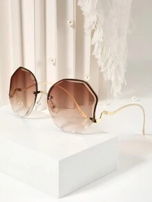 1 par óculos de sol feminino geométrico Fashion com lentes para acessórios de praia elegantes ao ar livre