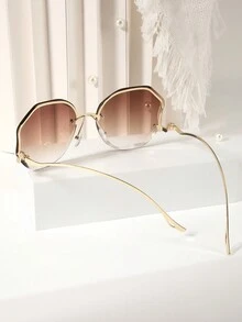 1 par óculos de sol feminino geométrico Fashion com lentes para acessórios de praia elegantes ao ar livre