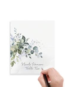 5pcs Wedding Reserved Place Cards For Family, Table Setting Cards For Engagement And Reception, Reserved Table Signs For Weddings, Parties, Restaurants - Green Leaves Watercolor Style - View 3