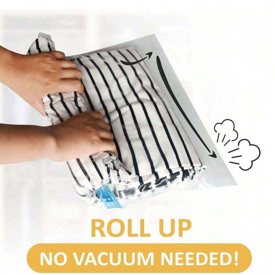 Bolsas de almacenamiento al vacío para ropa, bolsas ahorradoras de espacio para equipaje, sin necesidad de aspirar ni bomba - Bolsa de almacenaje al aspirador para accesorios de viaje - Embalaje para viajes y hogar Almacenamiento de ropa para viaje - multicolor - Ver 1