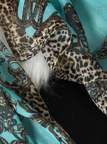 1buc eșarfe femei elegante și la modă eșarfă de mătase din șifon cu imprimeu floral și leopard, eșarfă respirabilă și subțire pentru îmbrăcăminte ocazională, hijab și șal de protecție solară, eșarfe de mătase Bandana de toamnă de iarnă