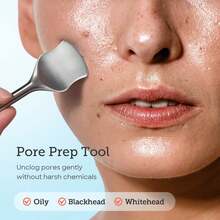 美容工具套裝，不銹鋼毛孔清潔套件，黑頭粉刺去除套件，粉刺彈壓器套件，刮痧工具，面部鏟，皮膚護理工具套件與金屬盒子，9件套