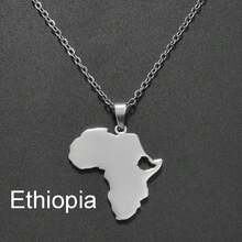 1pc Stainless Steel Jewelry Nigeria Ghana Morocco Cameroon Map Pendant Necklaces - Multicolor - View 23
