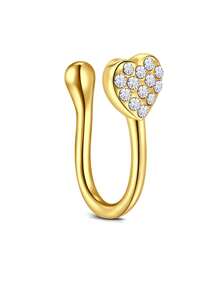CIZME 1PC Fake Nose Ring CZ African Nose Cuffs Gold Faux Septum Nose Rings Clip On Nose Jewelry For Woman Non Pierced Jewelry, Multi-Style Fake Nose Rings For Women African Nose Cuff Non Piercing Nice Gift For Her On Birthday/Valentine's Day/Christmas, Fake Septun Fake Nose Ring