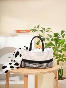 A Baby Basket Child,With Divided Compartments For Baby Shower,Baby Registry Search,Letter Design New Baby Gift,Gender Neutral Baby Gift Basket, Baby Shower Gift,Nursery Storage,MAMA Bag Baby Shower Family Decorations Gifts - Multicolor - View 3