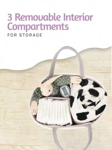 A Baby Basket Child,With Divided Compartments For Baby Shower,Baby Registry Search,Letter Design New Baby Gift,Gender Neutral Baby Gift Basket, Baby Shower Gift,Nursery Storage,MAMA Bag Baby Shower Family Decorations Gifts - Multicolor - View 7