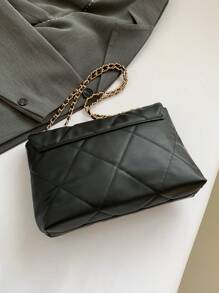 New Women's Fashionable Commuter Embroidery Rhombus Pressed And Chain Pattern Simple Large Capacity Shoulder Crossbody Bag