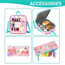3PCS Rolling Backpack For Girls Cute TPU Trolley Backpack With Lunch Bag Pen Bag Lightweight Large Capacity Best Gift For Kids , School Bags For Girls