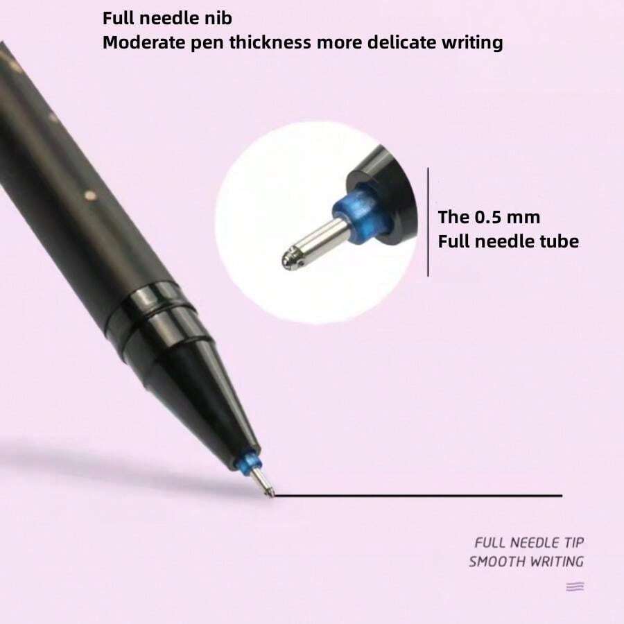 12pcs Neutral Color Erasable Pens, High Value And Colorful, Black