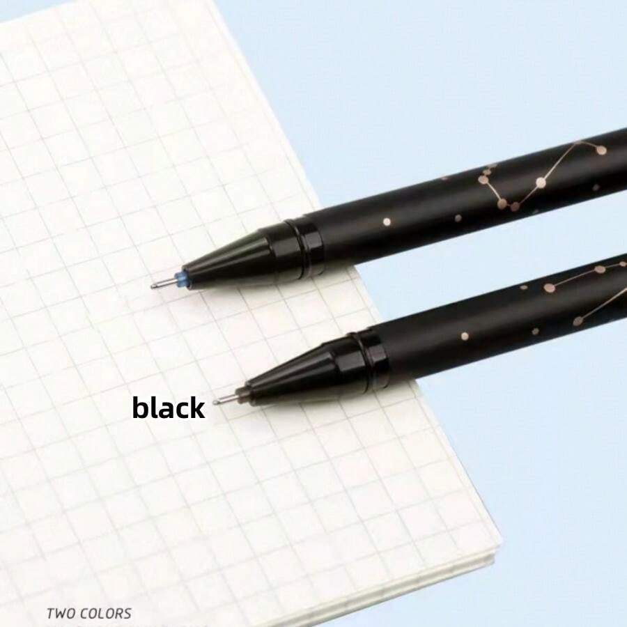 12pcs Neutral Color Erasable Pens, High Value And Colorful, Black