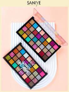 SANIYE E3210 Paleta de sombras glitter Utopía ,32 colores ,brillante Paleta de sombra de ojos