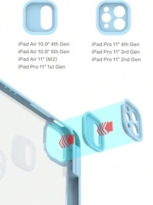 Mirror 1pc Bight Blue Tri-Fold Silicone Foldable IPad Case, Shell Slim Stand Shockproof Anti Fall Pen Holder Anti-Fall Tablet Cover Compatible With Apple IPad Mini 4/5/6, 9.7/10.2/10.5 Inches, Air 4/5/6, 10th Gen, 10.9 Inches, Pro 11 Inches, Air 11(M2), Air 13 And Pro 11(M4) Models. Clear Back Cover With High Transparency For DIY Personalization.