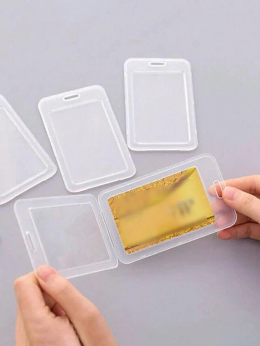 Transparent Card Sleeve Transparent Waterproof Bus Card Cover Student Clamshell Card Cover Name Tag Badge Holder For Cruise Ship Cards Nurses Teacher Office And School Photo And Card Storage Card Holder Card Holder Wallet Business Card Holder Credit Card Holder Id Card Holder Card Holder Women For Women For Men Card Wallet - Clear - View 1