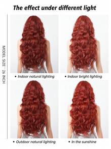 Halloween Wigs Fashionable Long Wavy 26inch Red Wig With Bangs.Synthetic Hair Elegant Casual Heat-Resisting Party Daily Use Cosplay Wigs - Burgundy - View 8