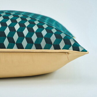 1pc High-Precision Solid Color Comfortable Pillow Cover, Modern Luxury Geometric Plaid Cushion Cover, Retro European-Style Atmospheric American Minimalist French Pastoral High-End Solid Color Chinese Luxury Pillow Pad For Sofa, Living Room, Bedroom, Hotel, Villa, 45x45cm/50x50cm/55x55cm/60x60cm, Inner Pad Not Included