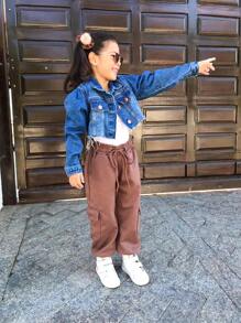 Young Girls Sweatpants - 鏽棕色 - 查看 1