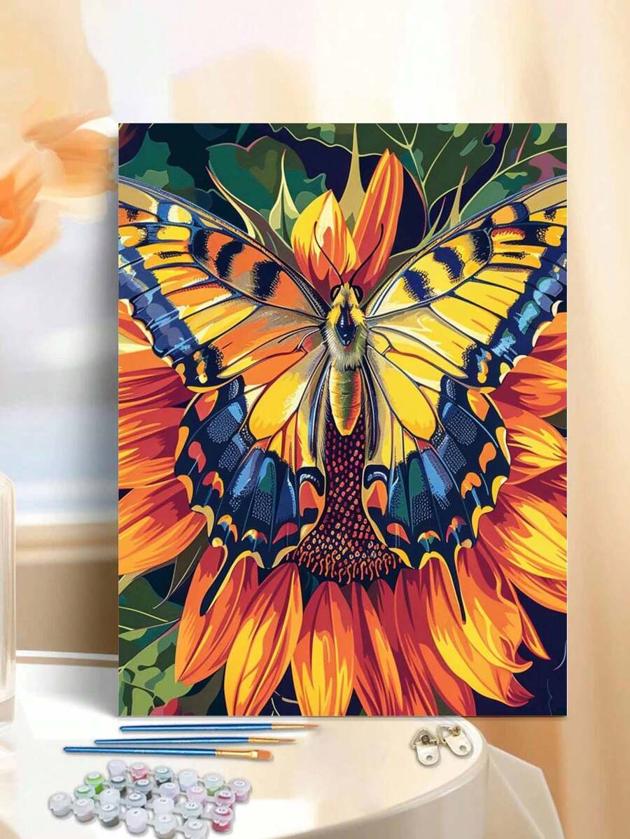 Sunflower, Radiant Sunflower, Butterflies And Sunflowers DIY Paint By