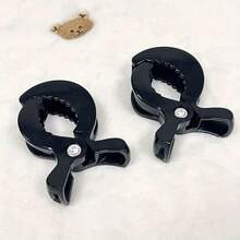 2 piezas Clips para manta de cochecito - ABS duradero, accesorios de seguridad para bebés multifuncionales para cubiertas seguras y sin patadas - Negro - Ver 7