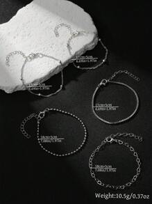8pcs Bracelet Set, Beach-Inspired And Fashionable, Featuring Heart, Round Gem, Water Drop, Infinity, And Lucky Elements, Suitable For Women's Daily Wear Or Night Out Party. The Set Includes Bracelets And Bangles With Simple & Stylish Design, Decorated With Rhinestones And Heart-Shaped Charms. Perfect Gift For Any Occasion! Valentines,Mom,Mother,Mother's Day,Gift