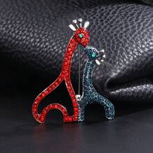 1pc Cute Ladies' Brooch, Animal Giraffe Shaped Alloy Inlaid With Rhinestone Pin For Decorating Clothes, Bags, Hats, Suitable For Daily Wear, Parties, And Gift Giving In Autumn And Winter - Antique Silver - View 5