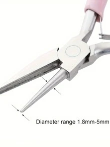 1pc Professional Round Concave Pliers For Jewelry Making - Mini Precision Wire Looping & Bending Tool, Ideal DIY Hand Tool For Craft Hobbyists