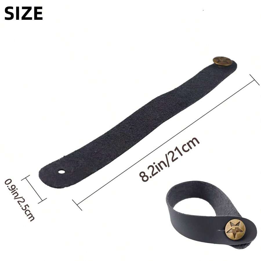 Miwaye Guitar Strap String, Black Leather Guitar Neck Strap Button
