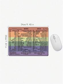 1pc Mouse Pad - Windows Shortcut Keyboard Mouse Pad, Computer Function Shortcut Mouse Pad, Non-Slip Rubber Mouse Pad, Office Software Office For Word Excel PPT Shortcut Mouse Pad - Multicolor - View 8