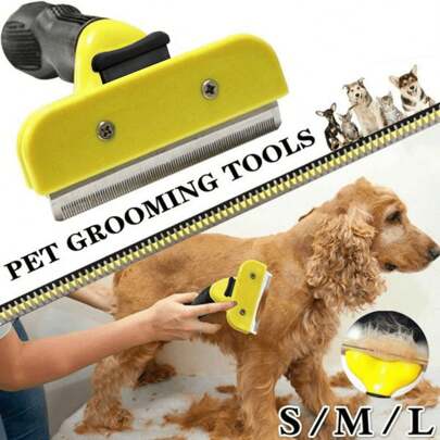 Ferramenta De Cuidados Com Gato E Cachorro 2-em-1 - Pente Removedor De Pelos Flutuantes E Escova Slicker - Remove Nós, Emaranhados E Pelos Em Queda - Removedor De Pêlos De Animal De Estimação Gentil E Efetivo