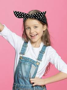 2入組女童用波點頭帶，復古紅領巾彩帶五十年代風格金屬線圈頭箍，復古印花髮帶 - 彩色 - 查看 9