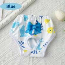 1入組可重複使用的洗淨繡花小褲褲，幼犬生理褲，適用於小型和中型犬 - 藍色 - 查看 1