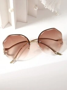 1 par óculos de sol feminino geométrico Fashion com lentes para acessórios de praia elegantes ao ar livre