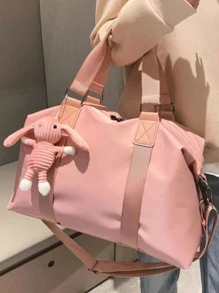 Weekend Overnight Holiday Luggage, Travel Luggage, Large-Capacity Gym Yoga Bag, Dry-Wet Carry-On Handbag, Large-Capacity Leisure Multifunctional Portable Animal Pendant Decoration Design Shoulder Bag Suitable For Business, Vacation, Outdoor, Skiing, Sports, School Bag Travel Essentials, Beach Summer Vacation Travel Organizers. Travel Bag For Suitcase Overnight Bag Gym Bag Duffle Bag Weekend Bag Duffel Bag For Luggage Carry On Bag College Bag Luggage Bags Weekender Bag Hospital Bag Pink Winter