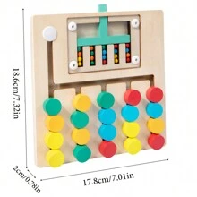 1pc Children's Wooden Ball Game In Two Sizes, From Simple To Difficult, With A Gradual Cycle To Enhance The Baby's Brain And Thinking Activity. It Is And With Water Paint Coloring, Suitable As A Birthday Gift For Babies. - Multicolor - View 9