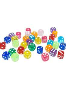 10/20/50/100 Pcs 6 Sided Dice Set, 14MM Premium Translucent Rounded Corners Colored Bulk Dice For Classroom Teaching, Board Games, Dices Game, Random Colors Playing Dice,Card Shuffler,Dice Design,Game ,Mini Dice,D20 Dice