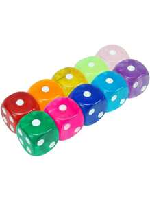 10/20/50/100 Pcs 6 Sided Dice Set, 14MM Premium Translucent Rounded Corners Colored Bulk Dice For Classroom Teaching, Board Games, Dices Game, Random Colors Playing Dice,Card Shuffler,Dice Design,Game ,Mini Dice,D20 Dice