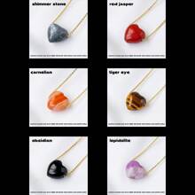 1件天然水晶宝石心形吊坠，爱的能量项链，灵性疗愈首饰，母亲节送给挚爱母亲的礼物 - 愛心吊墜 - 查看 6