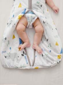 1.5TOG Newborn Sleeping Bag, Suitable For Spring, Autumn And Winter, Cartoon Print, Comfortable And Breathable, Sleeveless Vest Style Sleeping Bag, Baby Pajamas, Heart Pattern For Valentine's Day - Multicolor - View 4