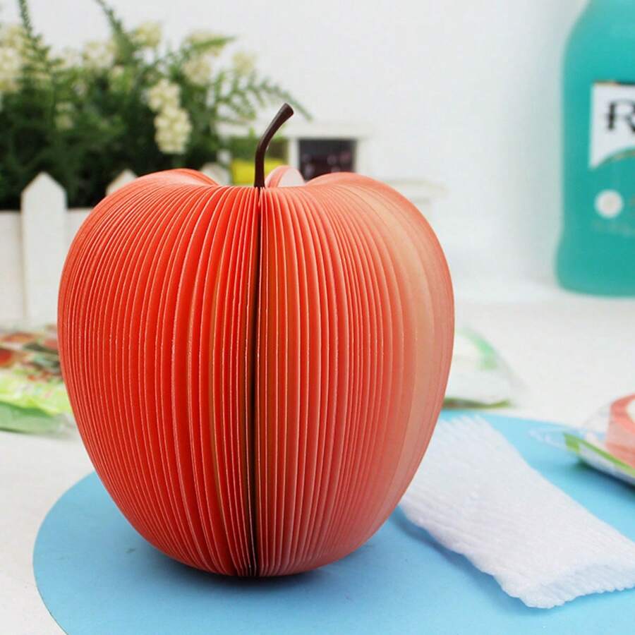 3D Creative Fruit Sticky Notes Red Apple Shaped Memo Pad, Cute And