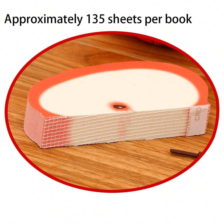 3D Creative Fruit Sticky Notes Red Apple Shaped Memo Pad, Cute And