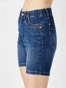 Judy Blue Mid Length Pull On Shorts - Rửa tối - Xem 2