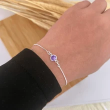 Braccialetto Con Punto Luce Viola Placcato In Argento - Argento - Visualizzare 1