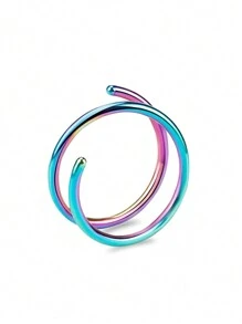 3 件套时尚女士 316L 不锈钢男士穿孔鼻环和唇环耳环 - 时尚身体首饰，打造大胆造型 - 彩色 - 查看 12