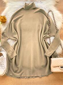 Women Sweater Dresses - 米色 - 查看 3