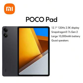 Xiaomi Tablet Xiaomi POCO Pad Versão Global 12.1" 120Hz Monitor de 2.5K Grande Bateria de 10.000mAh (Tip) Suporta Carregamento Rápido de 33W Plataforma Móvel Snapdragon® 7s Gen 2 Processador de 4nm Alimentado pelo Xiaomi HyperOS