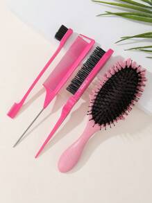 Basic Living 4 món, Bộ 3 lược tạo kiểu tóc, Lược chải tóc đuôi chuột, Lược chải tóc cho tiệm, Lược chải tóc đuôi chuột, Lược điều khiển hai cạnh, Lược chải tóc đuôi chuột để rẽ ngôi - Nhiều màu - Xem 4